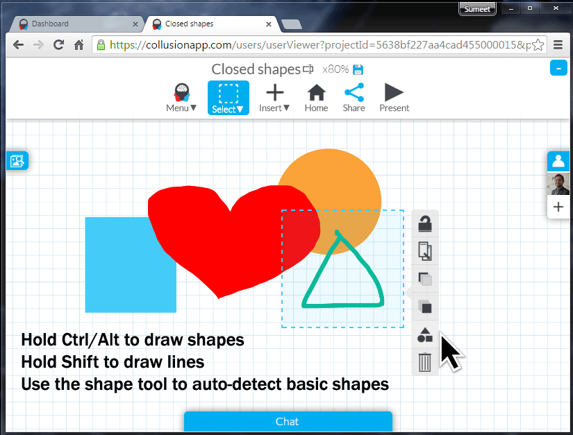 Image showing the shape transform/detection options in the selection context menu