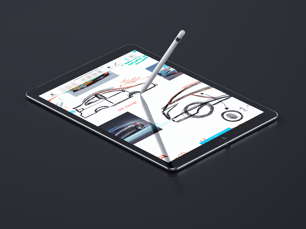 Using Apple Pencil to draw on iPad Pro in Collusion App